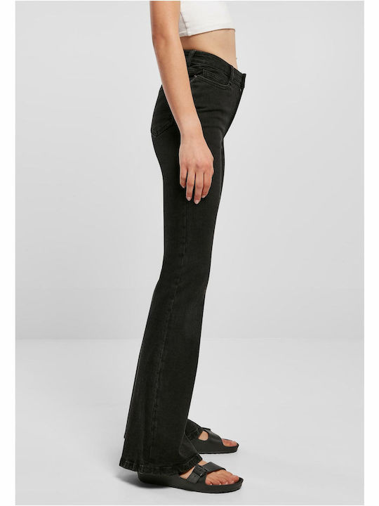 Women's Jeans Pants High Rise Flared Black
