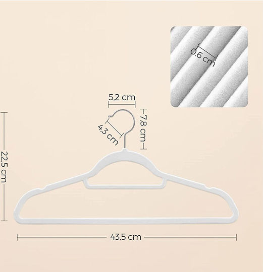 Songmics Clothes Hanger White CRF020W01 20pcs