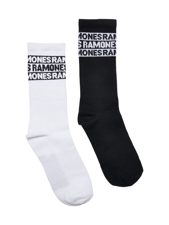 Merchcode Ramones Skull Șosete cu Model Black / White 2Pachet