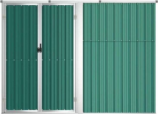 Metallic Garden Shed Galvanized Green L2.25xW0.89xH1.61m