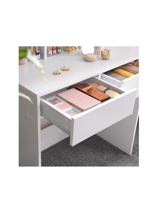Masă de machiaj Albă cu Oglindă 100x40x142buc
