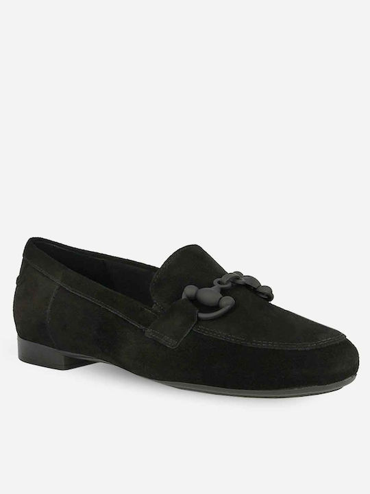 Parex Leather Women's Loafers in Black Color