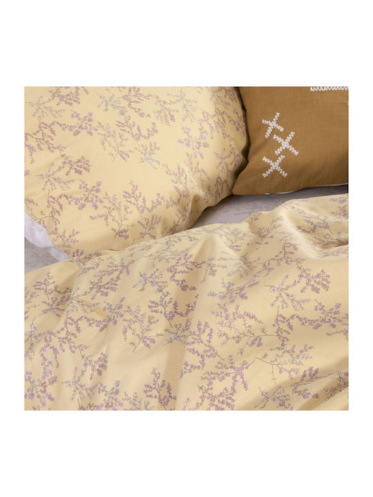 Nef-Nef Homeware Комплект Плик за Завивка Памучен Единичен с Калъфка 170x240 Femme Жълт