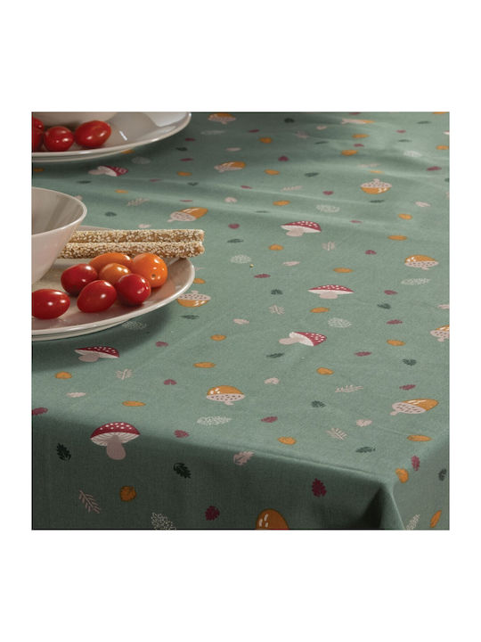 Nef-Nef Homeware Τραπεζομάντηλο Βαμβακερό Mushrooms Green 140x240εκ.