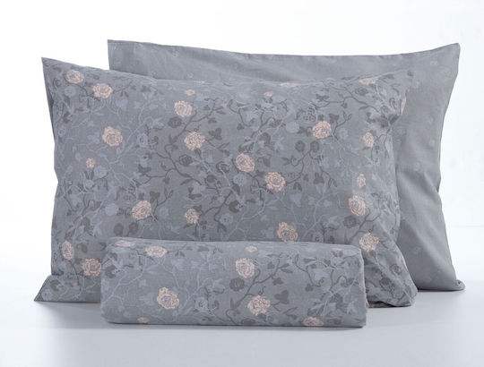 Nef-Nef Homeware Nef-Nef Homeware Bettbezug Liliana Baumwolle 240x230cm Übergröße mit 2 Kissenbezügen Grau