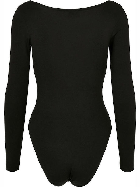 Lingerie Long Sleeve Bodysuit Black