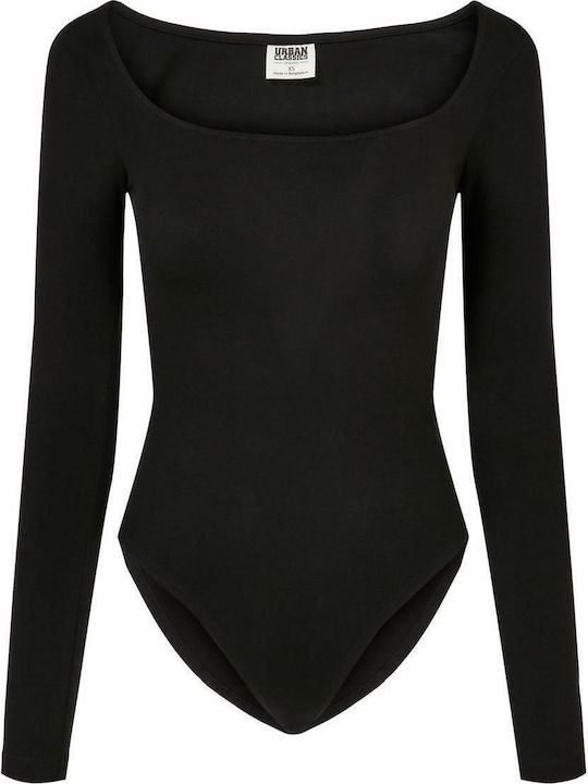Lingerie Long Sleeve Bodysuit Black