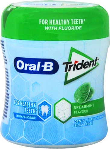 Trident 40 Chewing gum Oral-B with Δυόσμος Flavour Sugar Free 6pcs 68gr