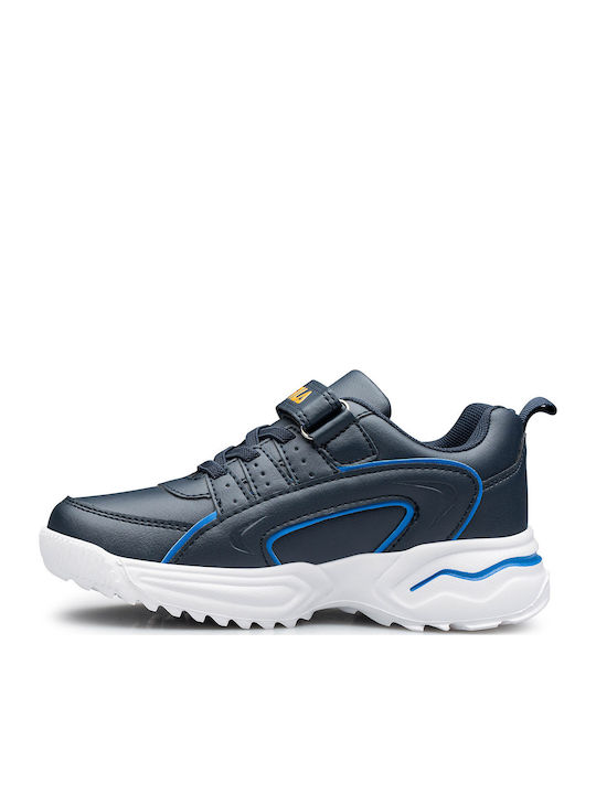 Memory Line Kids Sneakers with Scratch Blue