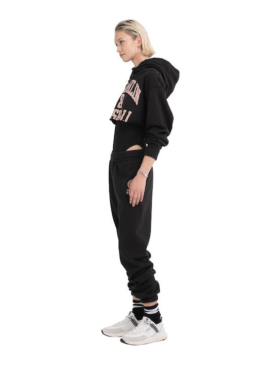 Cropped Women's Sweatshirt Hooded Black