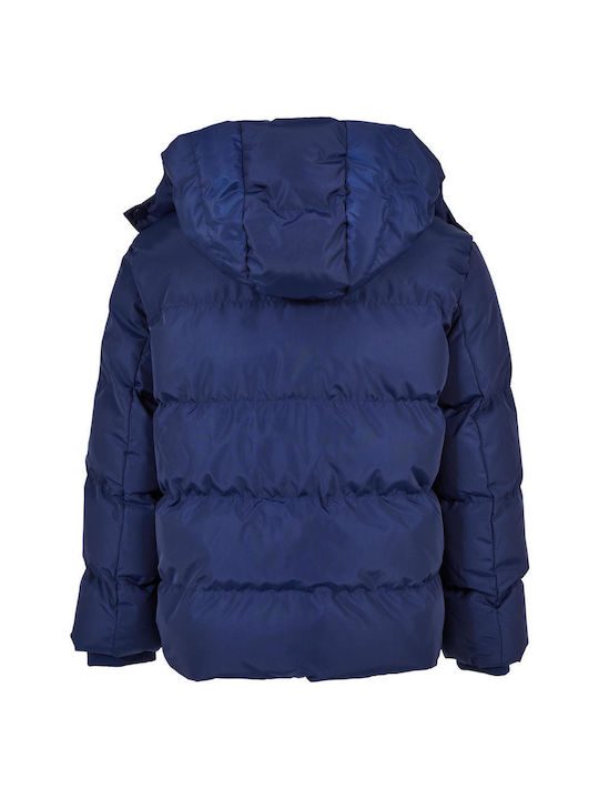 Urban Classics Kids Quilted Jacket short Hooded Blue