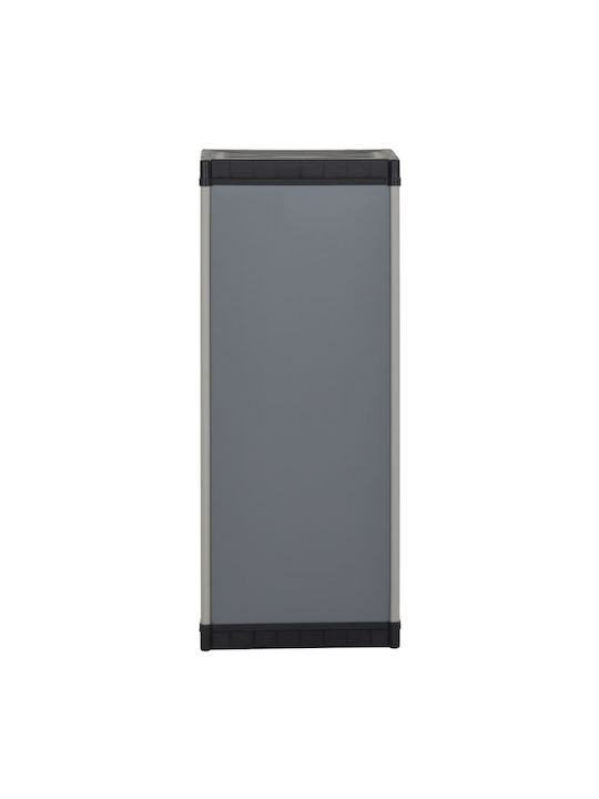 Single-Leaf Plastic Cabinet with Locking Capability with 1 Shelf Suitable for Small Spaces Grey 35x40x85 cm