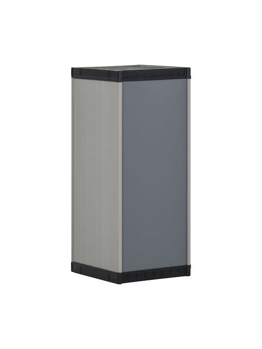 Single-Leaf Plastic Cabinet with Locking Capability with 1 Shelf Suitable for Small Spaces Grey 35x40x85 cm