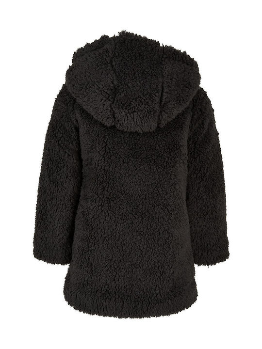 Urban Classics Kids Fur Long Hooded Black