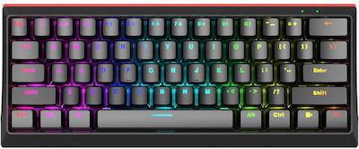 Marvo KG962 Gaming Tastatură Mecanică 60% cu Roșu personalizat switch-uri și iluminare RGB (Engleză US)