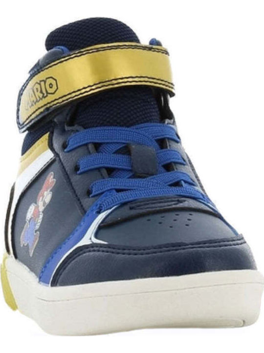 Παιδικά Sneakers High με Σκρατς & Φωτάκια Μπλε