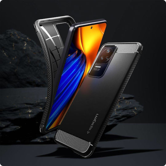 Spigen Rugged Armor Back Cover Σιλικόνης 2mm Matte Black (Poco F4 5G)