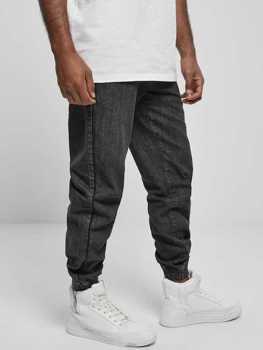 Ανδρικό Παντελόνι Τζιν με Loose Εφαρμογή Acid Washed Black