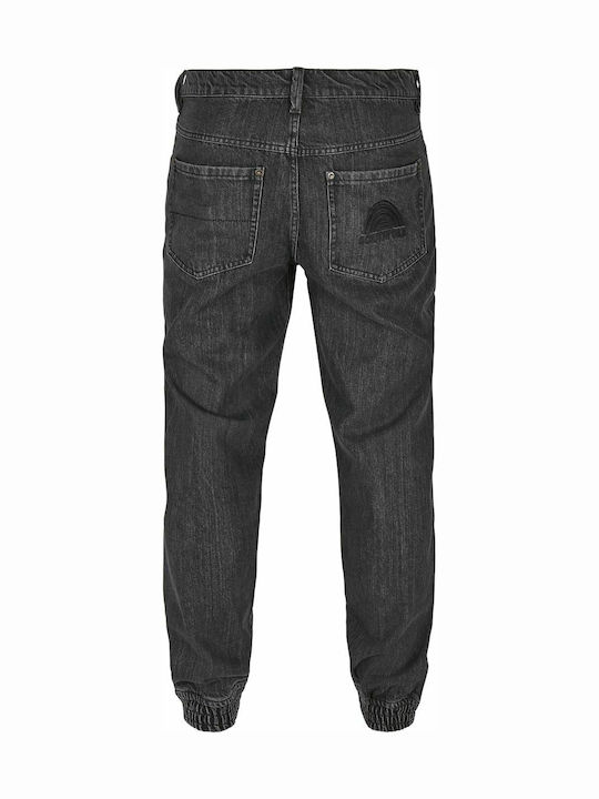 Ανδρικό Παντελόνι Τζιν με Loose Εφαρμογή Acid Washed Black
