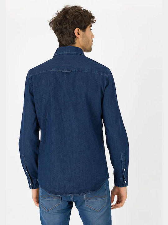 Tiffosi Men's Shirt Long Sleeve Denim Blue