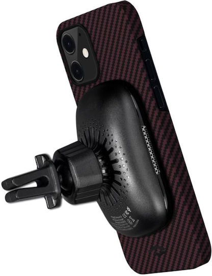 Pitaka Aramid MagEZ Back Cover Aramid Fiber 0.65mm Black / Red Twill (iPhone 12)