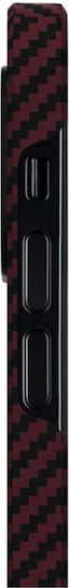 Pitaka Aramid MagEZ Back Cover Aramid Fiber 0.65mm Black / Red Twill (iPhone 12)