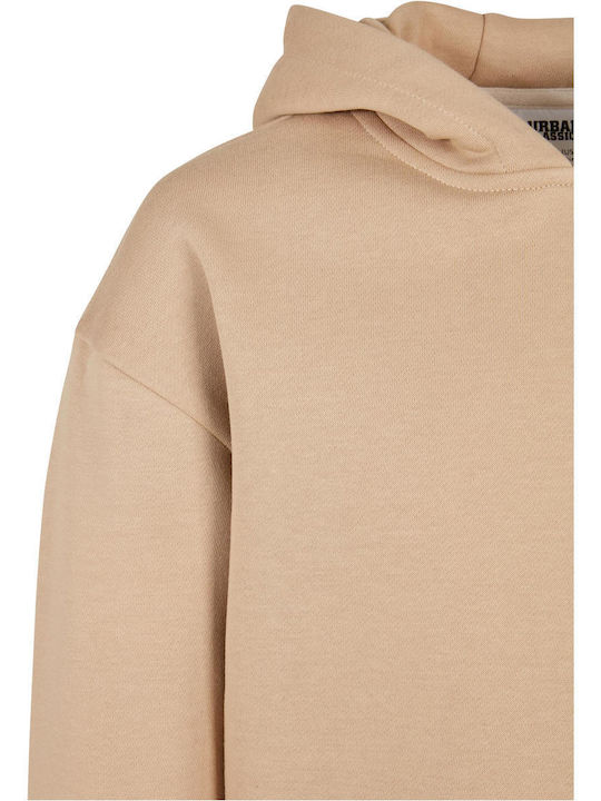Fleece Παιδικό Φούτερ με Κουκούλα Μπεζ