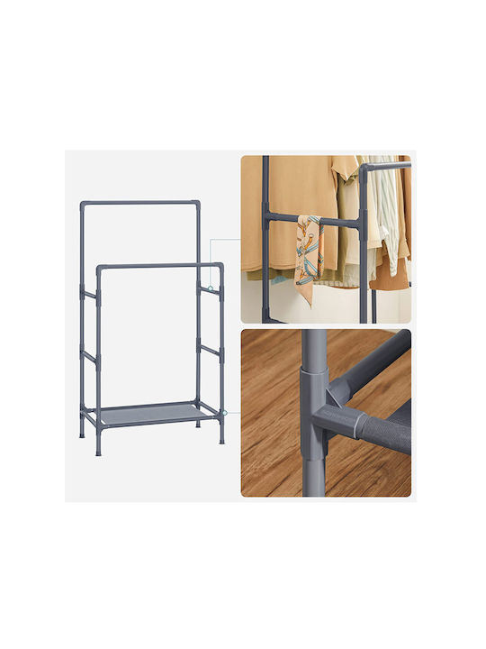 Songmics Rack Pentru Îmbrăcăminte Din Metal Gri 83x45x157cm