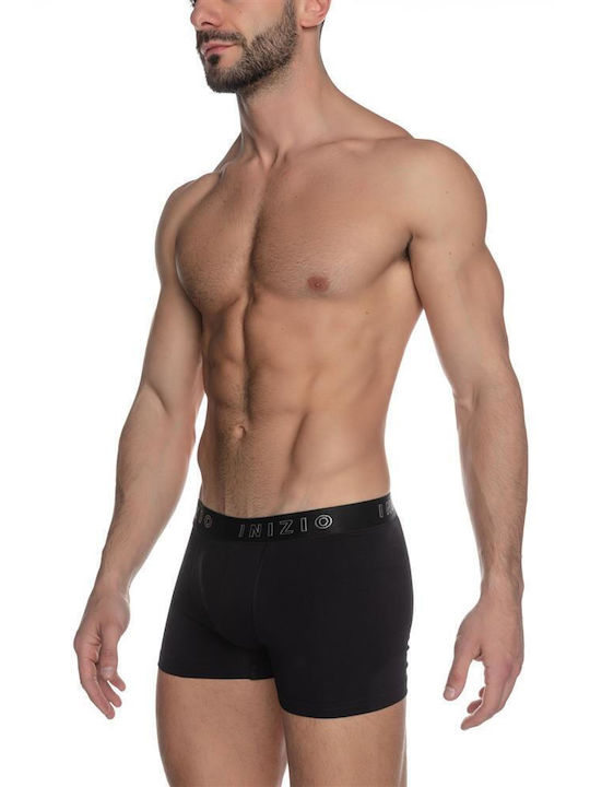 MEN'S BLACK BOXER INIZIO WITH EXTERNAL MAT RUBBER 44410 BLACK/SILVER