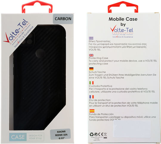 Volte-Tel Carbon Back Cover Silicon Negru (Redmi 10A)