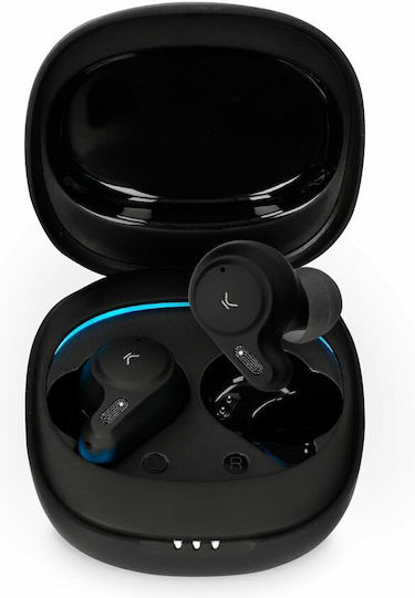 Ksix Satellite In-Ear Bluetooth-Freisprecheinrichtung Kopfhörer mit Ladeetui Schwarz