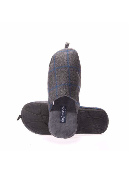 DEFONSECA ROMA TOP I M743 GRAY CHECK SLIPPERS