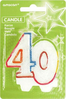 Amscan Polka Dots Birthday Candle Number Multicolored 996455