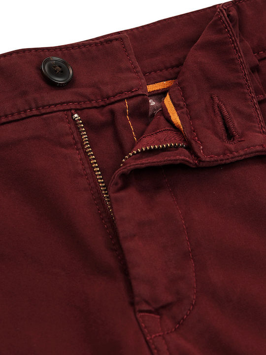 Schino Slim Trousers Chino Elastic in Slim Fit Burgundy