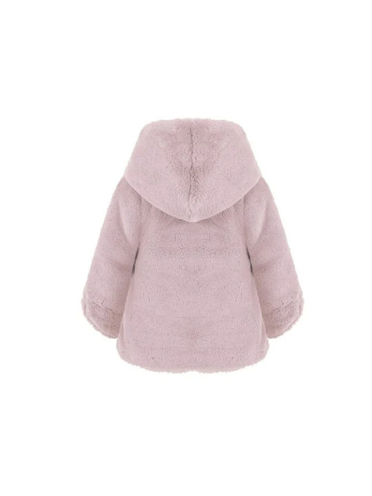 Lapin Kids Fur short Hooded Pink