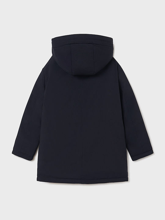 Kinder Freizeitjacke Lang mit Futter & Kapuze Marineblau