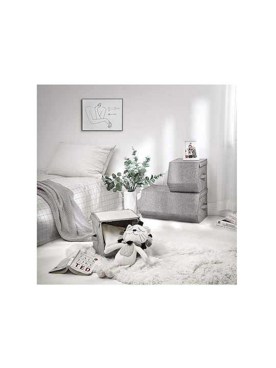 Songmics Fabric Storage Box with Lid Gray 50x35x25cm 3pcs