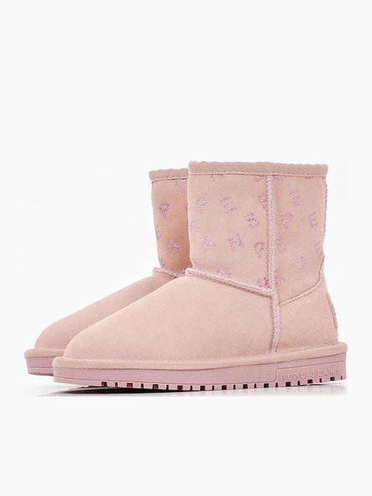 DISS Lederne Kinder-Schneestiefel Rosa