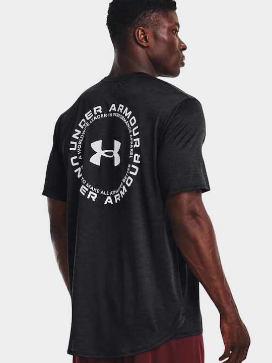 Under Armour Αθλητικό Ανδρικό T-shirt Μαύρο με Λογότυπο