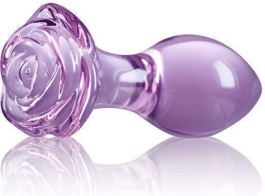 Ns Novelties Crystal Rose Glass Πρωκτική Σφήνα Μωβ