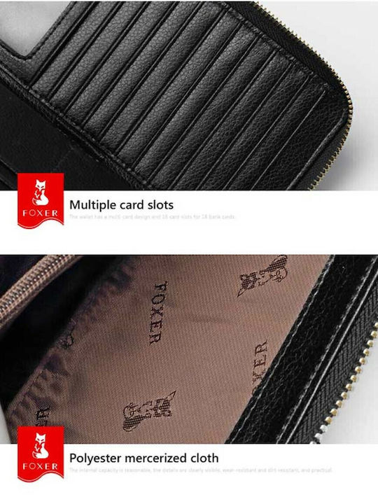 Large Leather Women's Wallet Classic with RFID Black