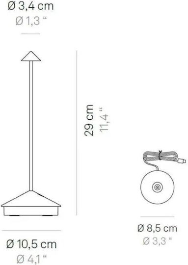 Zafferano Διακοσμητικό Φωτιστικό Pina Pro LED 10.5x29εκ.