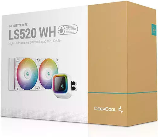 Deepcool LS520 Water Cooling System AIO CPU with 2 Fans 120mm and ARGB Lighting White