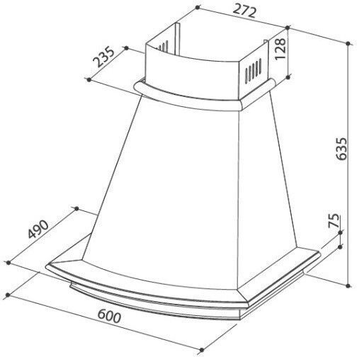Proff Airmax SD61 BW Απορροφητήρας Καμινάδα 90cm Μπεζ
