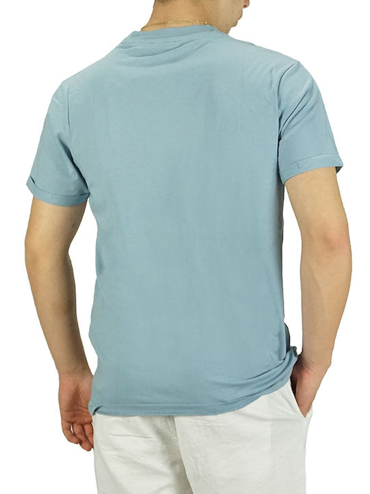 Jack & Jones Herren T-Shirt Kurzarm mit V-Ausschnitt Hellblau