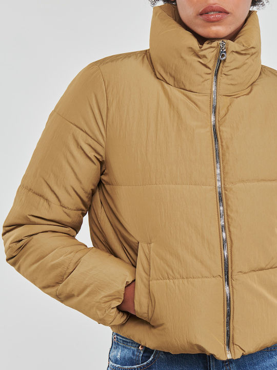 Kurz Damen Puffer Jacke für Winter Tigers Eye