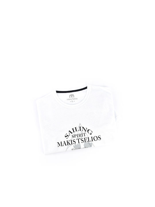 Makis Tselios Fashion Herren T-Shirt Kurzarm Weiß