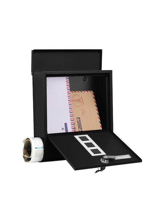 Songmics Outdoor Mailbox Metallic in Black Color 30.5x9.5x33.3cm