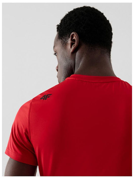 4F Men's Athletic T-shirt Short Sleeve Red