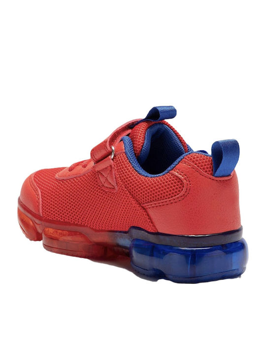 Παιδικά Sneakers με Σκρατς & Φωτάκια Κόκκινα